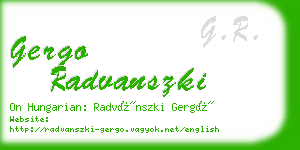 gergo radvanszki business card